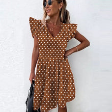 将图片加载到图库查看器，Summer Dress 2021 Women Polka Dot Street Sexy Casual Loose Thin Beach Party Dress Plus Size V Neck Mini Dress Female Vestidos
